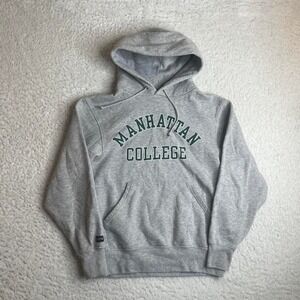 Manhattan college men's grey Jansport‎ hoodie collegiate vintage S